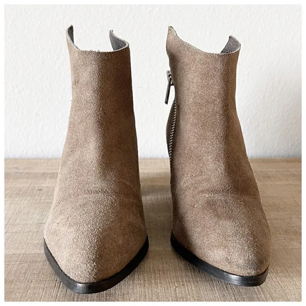 Anthropologie Matisse Frankie Asymmetrical Suede Zip Ankle Bootie